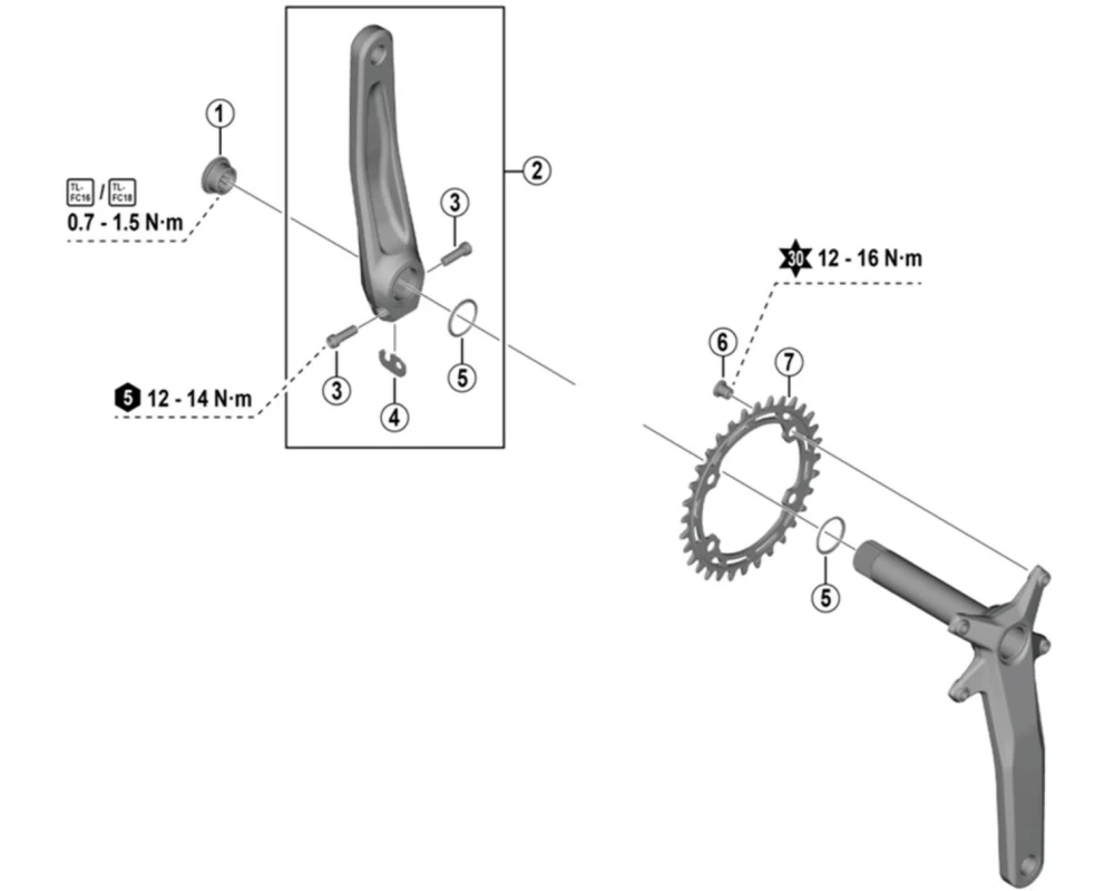 Shimano Kettenradgarnitur DEORE FC-MT520 165 mm