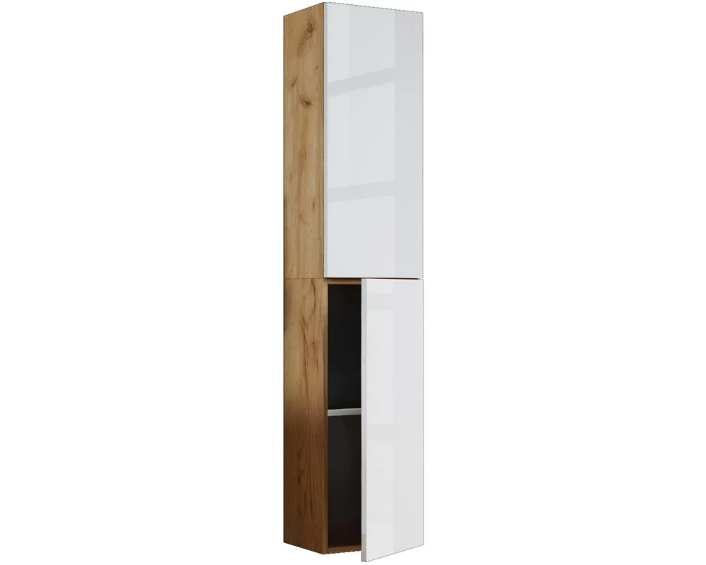 VCM Badezimmerregal Lendas 33 x 150 cm, Braun/Weiss
