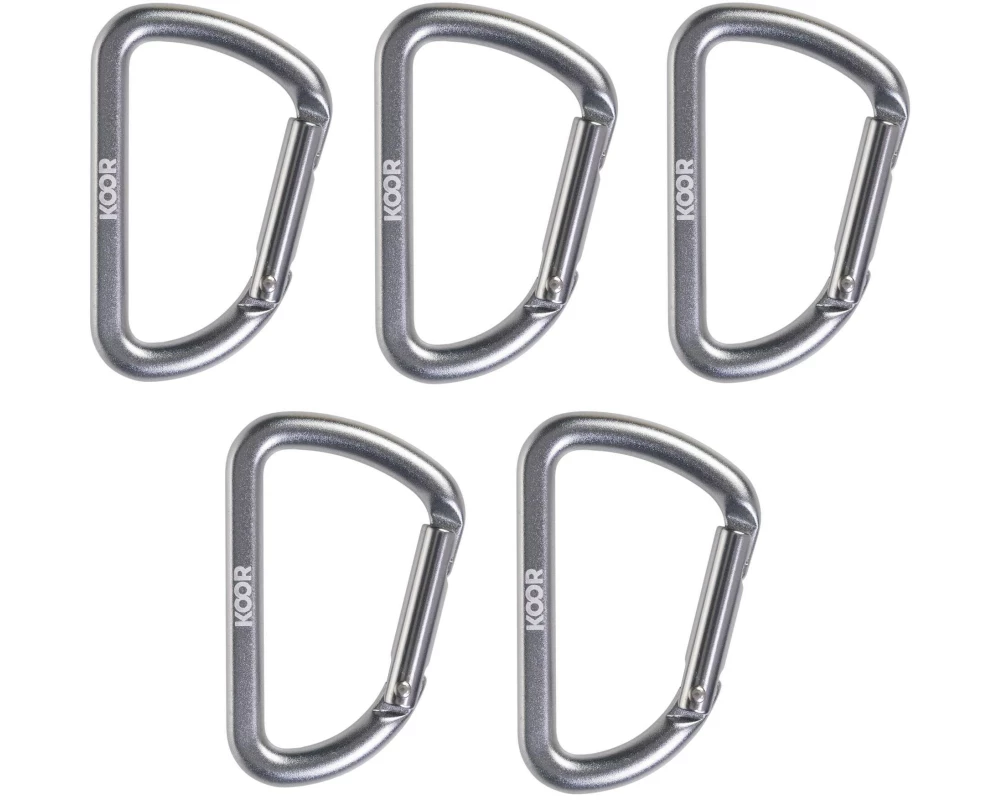 KOOR Karabinerhaken Scatto, Silber, 5 Stück