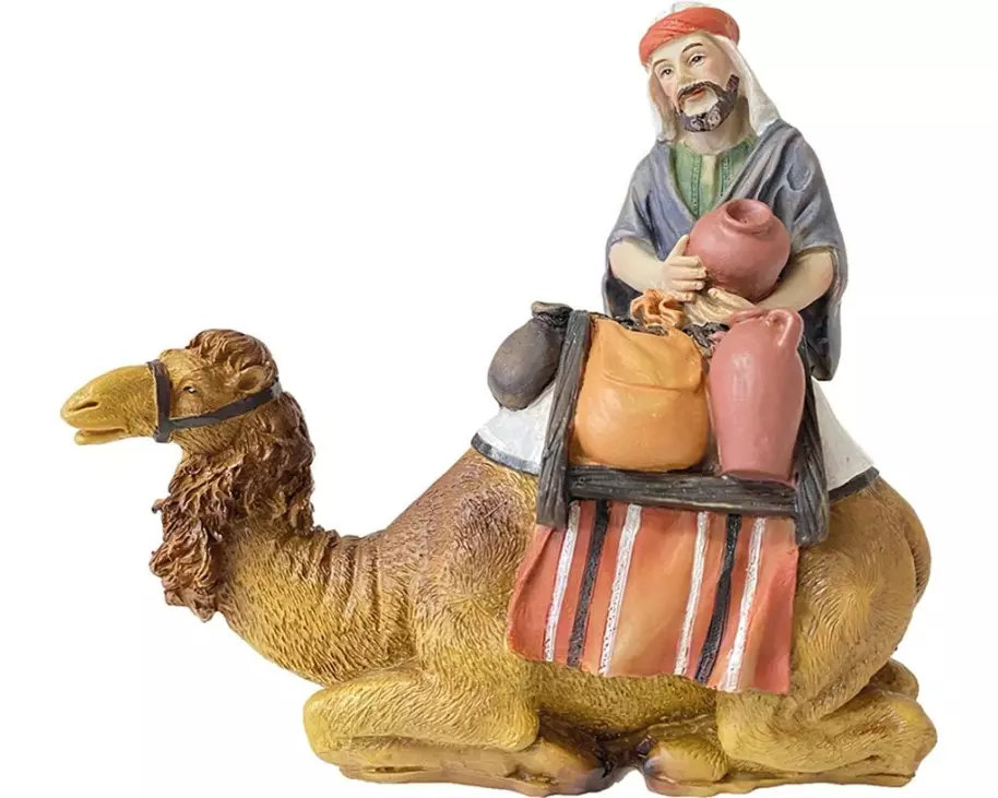 Botanic-Haus Krippenfiguren Kamel mit Hirten 10 cm,aus Polyresin