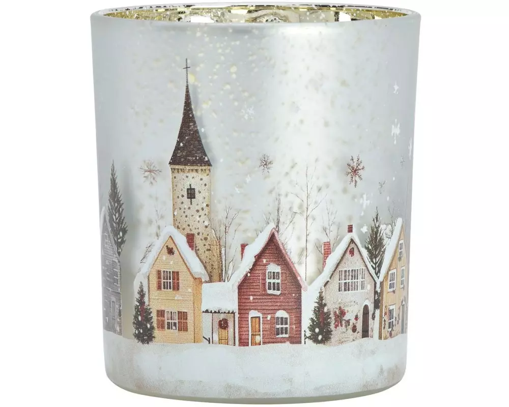 G. Wurm Windlicht Weihnachtshäuser 10 cm