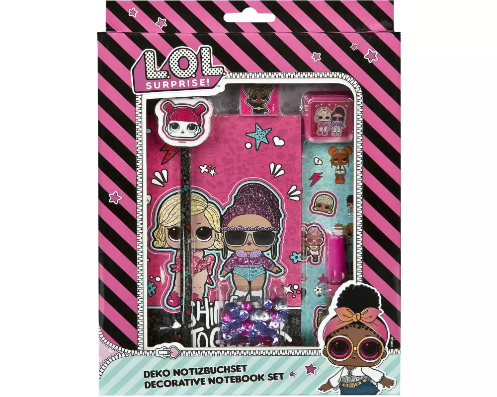 Undercover Notizbuch LOL Surprise 11.8 x 17.7 cm, Blanko, Rosa/Schwarz