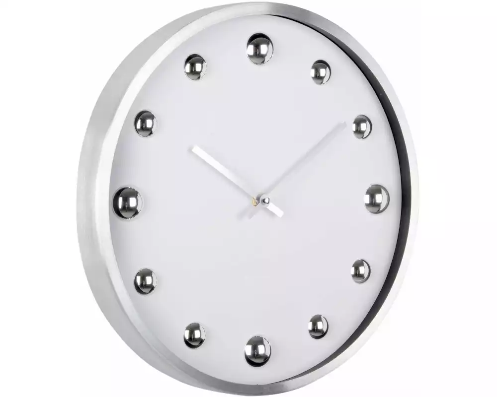 KARLSSON Wanduhr Shiny Dots White / Silver