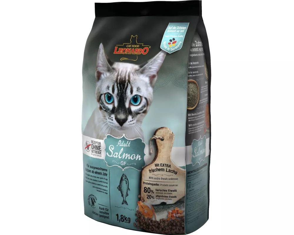Leonardo Cat Food Trockenfutter Adult getreidefrei Lachs, 1.8 kg