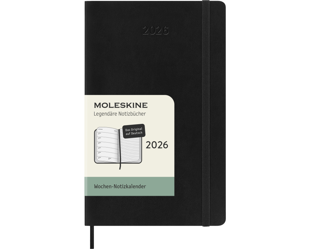 MOLESKINE Agenda Classic Pocket 2026 DSB12WN2DY26 1W/1S schwarz SC 9x14cm