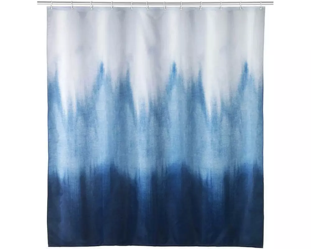 Wenko Duschvorhang Alara 180 x 200 cm, Blau/Weiss