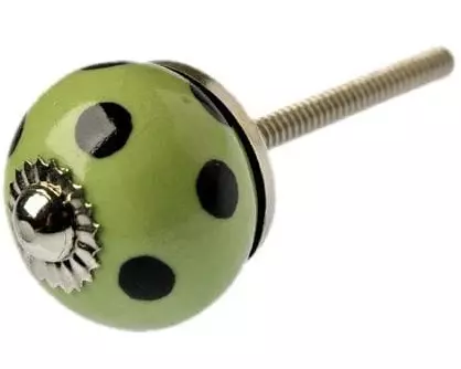 Tranquillo Möbelgriff handgemacht, Ø 2.7 cm, Grün/Silber