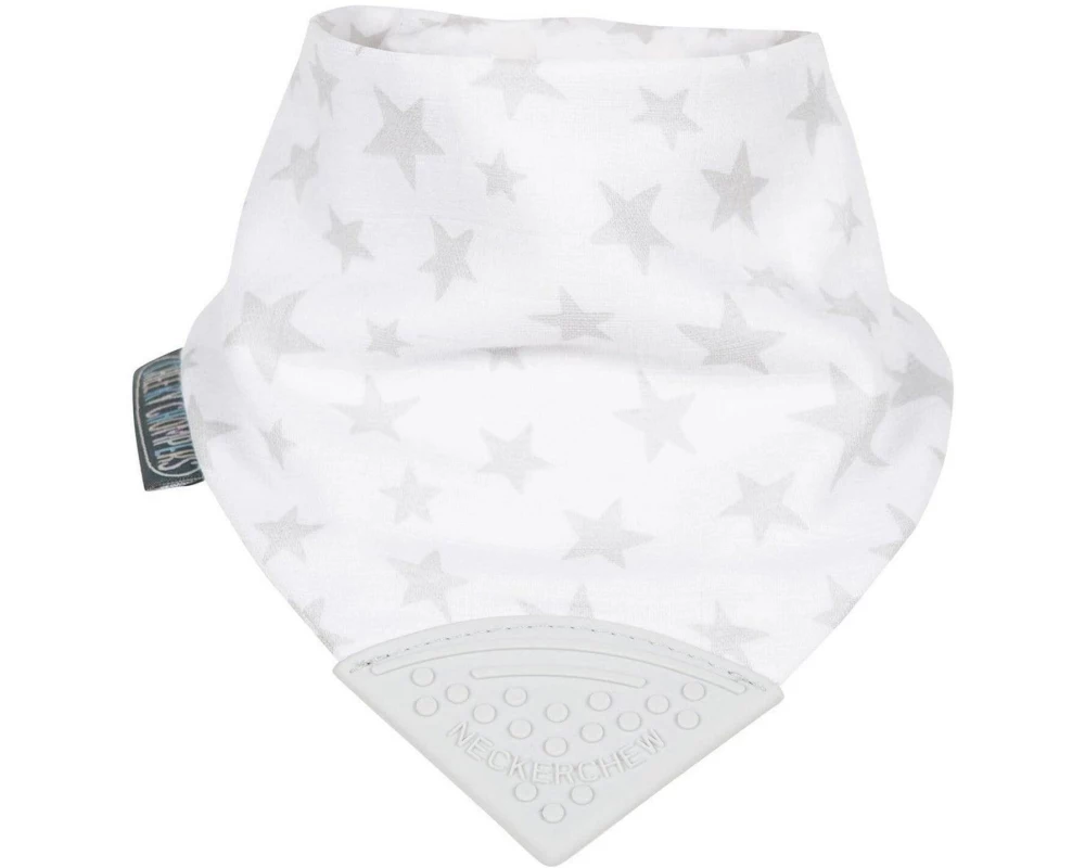 Cheeky Chompers Beisslätzchen Neckerchew Silver Star 45 x 18 cm