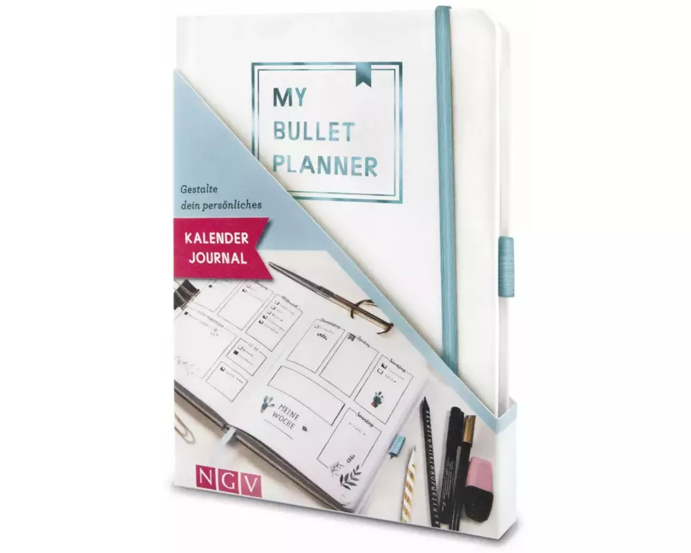 My Bullet Planner - Set mit Notizbuch, Stickern, Schablone und Anleitung