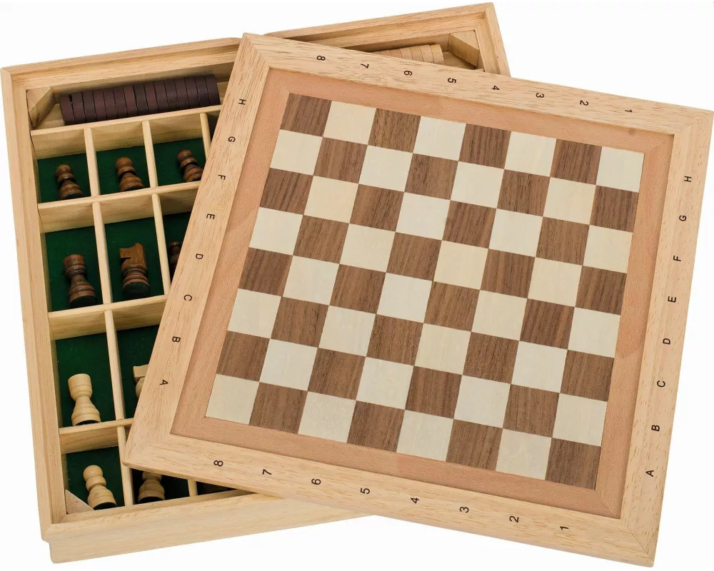 Spiele-Set Schach, Dame und Mühle