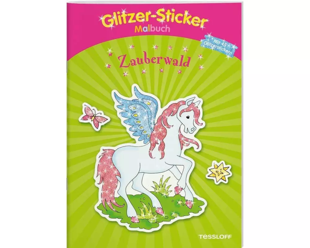 Glitzer-Sticker Malbuch Zauberwald