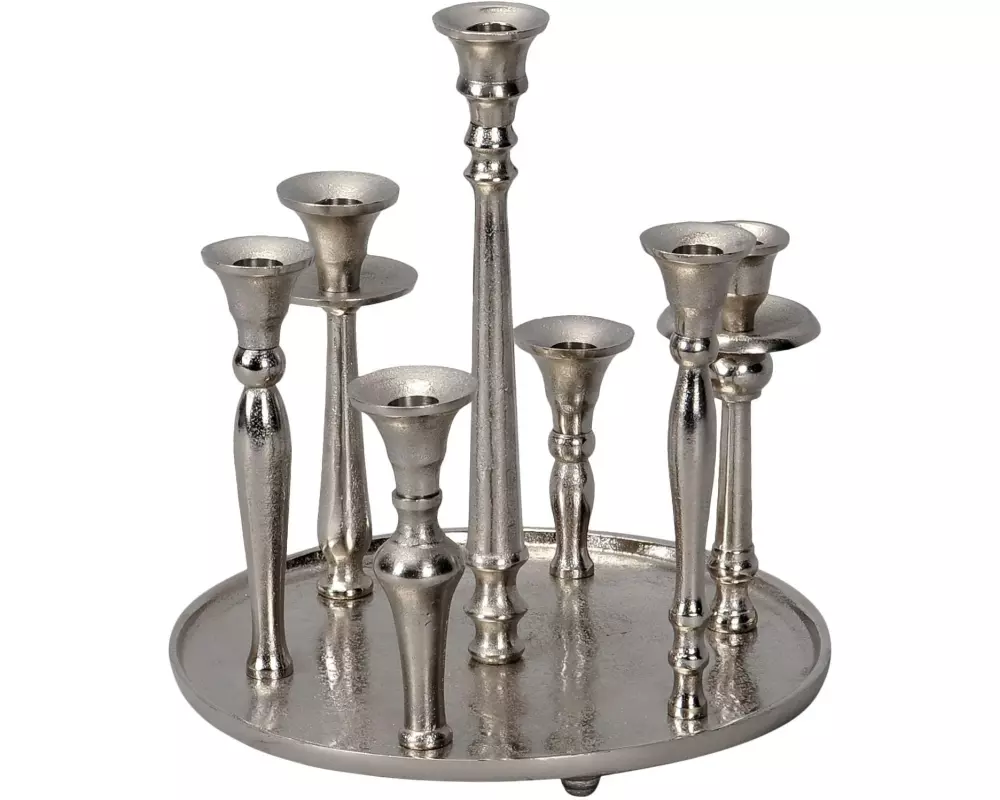 COCON Kerzenhalter Teller, Silber