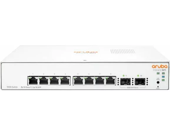 HPE Networking Instant On 1930 Switch, 8G, 2 SFP Ports, 1U, Layer 2+, Plug and Play, DOS, Mobile App, Web-Based