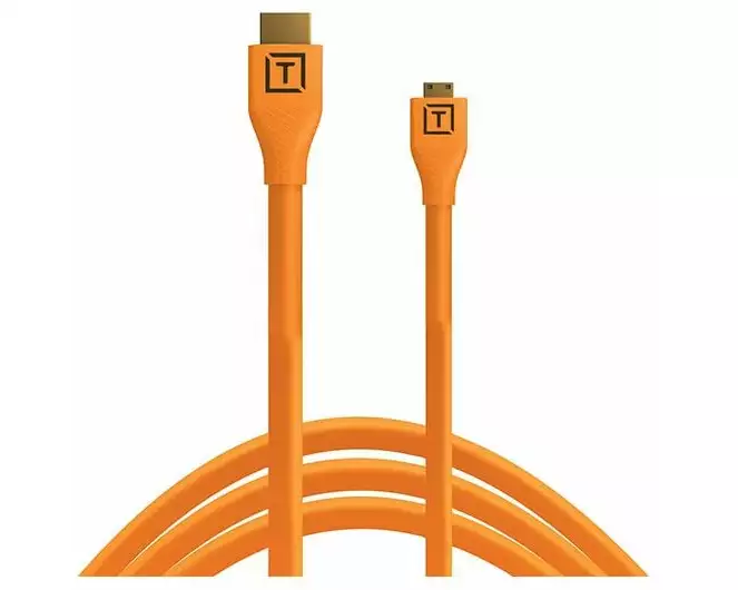 Tether Tools Kabel TetherPro HDMI Micro zu HDMI 2.0, 4.6 m Orange