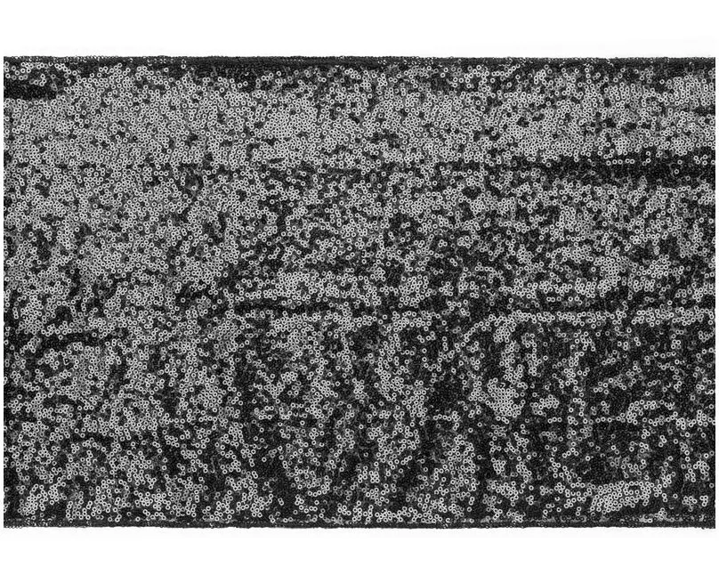 Partydeco Tischläufer Pailetten 30 x 500 cm, Schwarz, 1 Stück