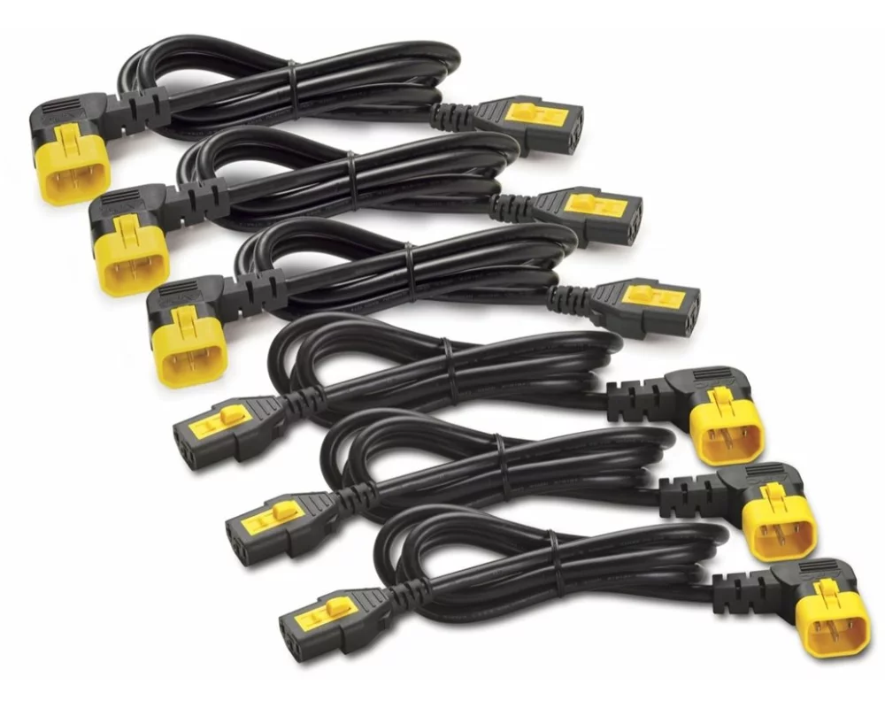 APC Power Cord Kit (6 ea), Locking C13 to C14 (90 degree) Cord Length (0.6 meter), Extension Cable
