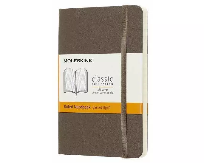 Moleskine Notebook P/A6, Ruled, Soft Cover, Earth Brown