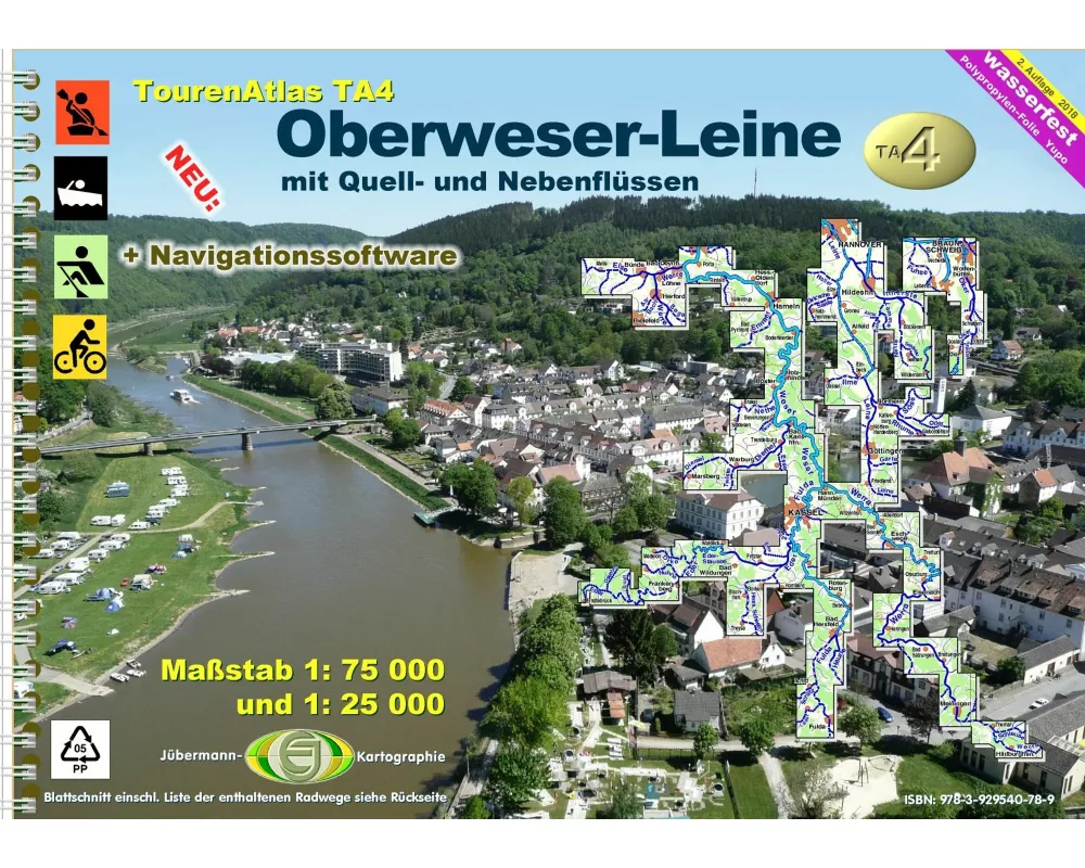 TourenAtlas 04. Oberweser-Leine Wasserwandern 1 : 75 000