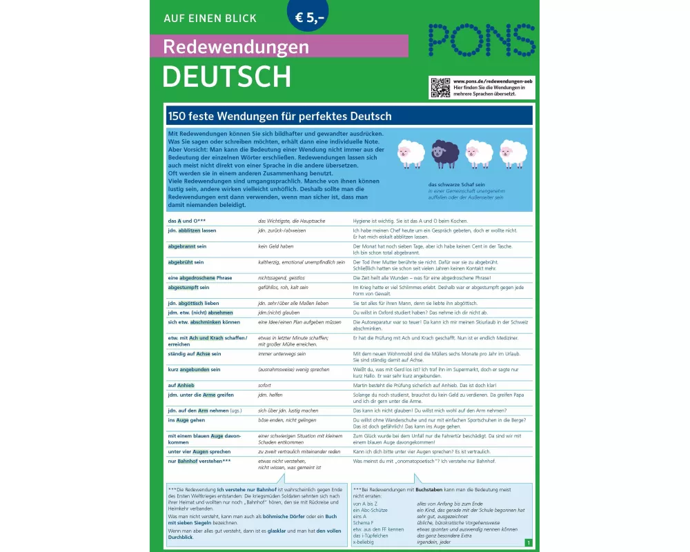 PONS Redewendungen auf einen Blick Deutsch