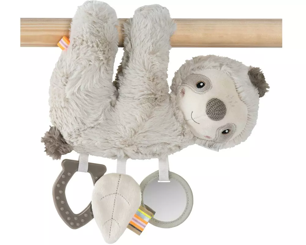 fehn Kinderwagenspielzeug Activity-Faultier, Grau/Beige