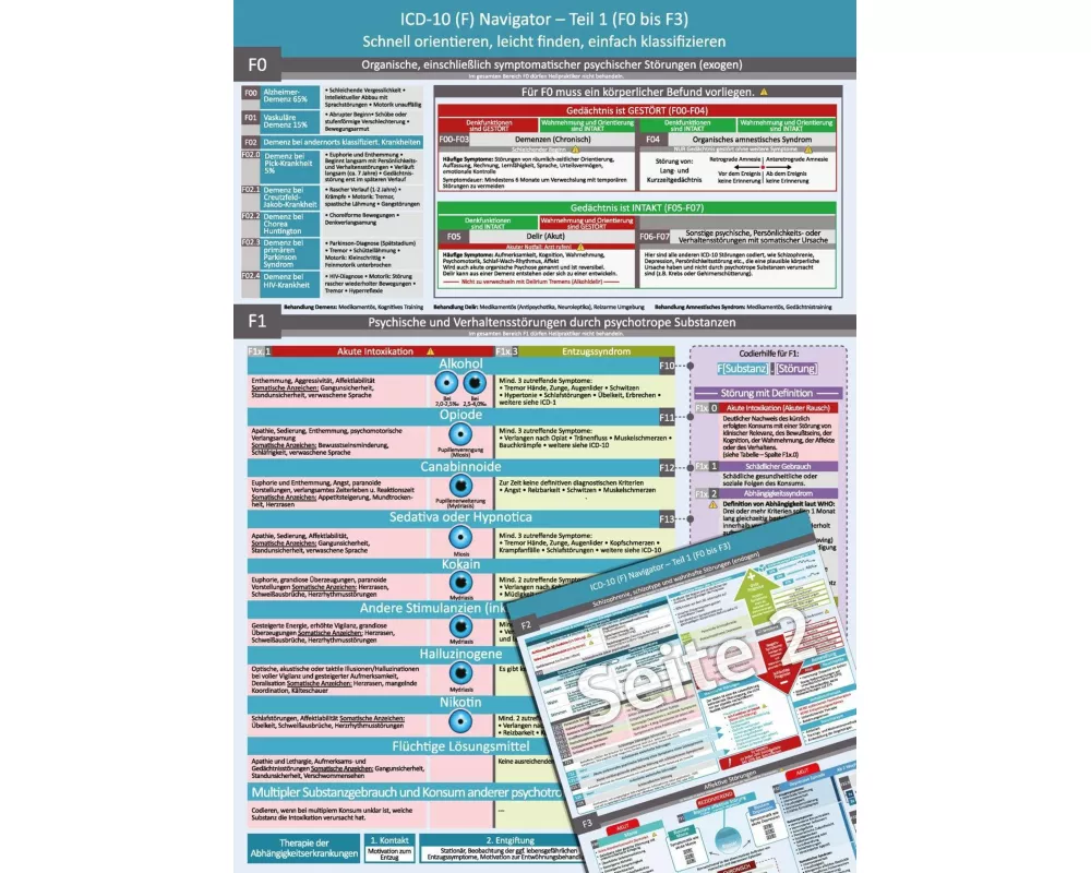 ICD-10 (F) Navigator - Ideal zur Prüfungsvorbereitung für Heilpraktiker Psychotherapie (PSY) - Teil 1 (F0 bis F3)
