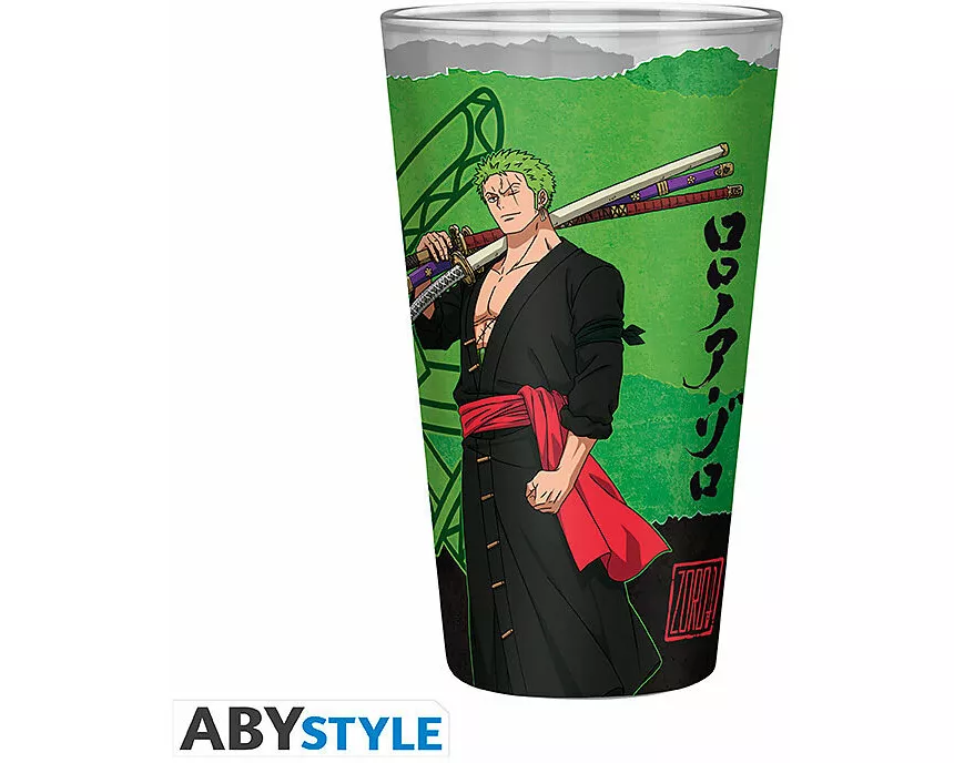 ONE PIECE - Large Glass - 400ml - Zoro - box