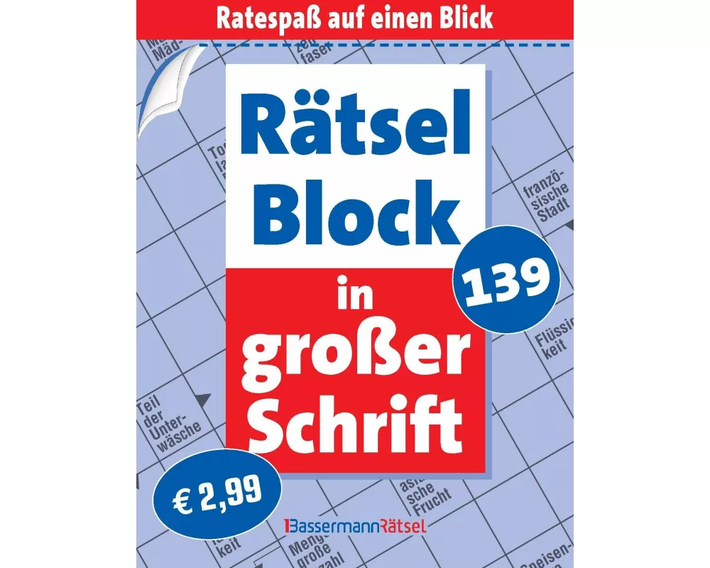 Rätselblock in großer Schrift 139 (5 Exemplare à 2,99 €)