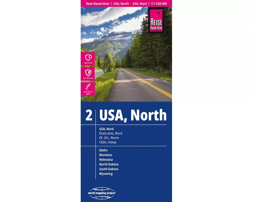 Reise Know-How Landkarte USA 02, Nord | USA North (1:1.250.000)