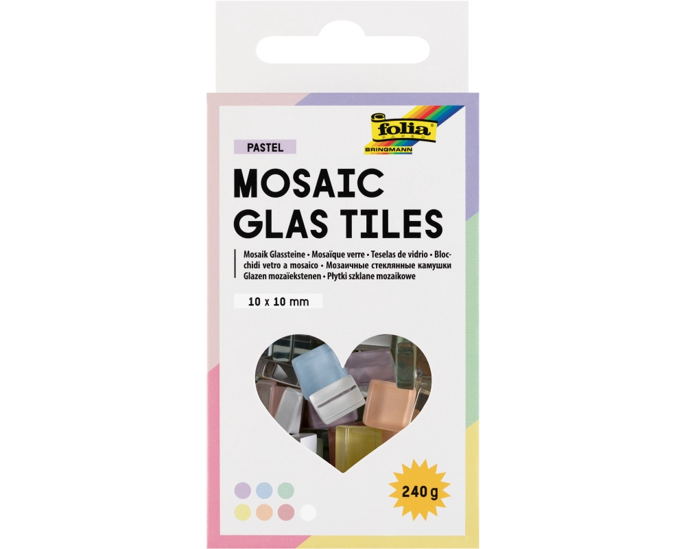 FOLIA Mosaik-Glassteine 10x10mm 5619 Pastel 300 Stück