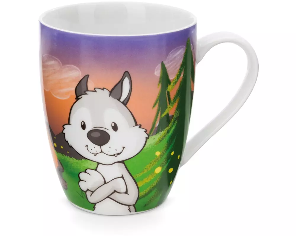 Nici Green Kindertasse Wolf und Streifenhörnchen