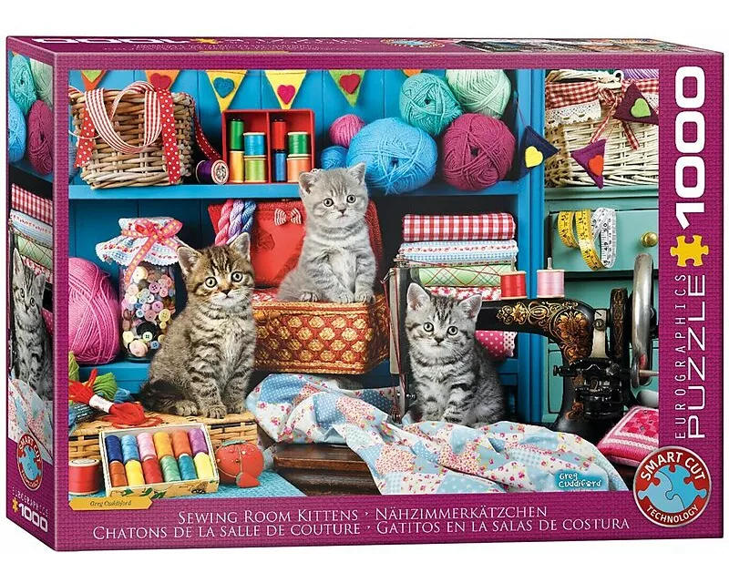 Puzzle 1000 Teile - Katzen im Nähzimmer