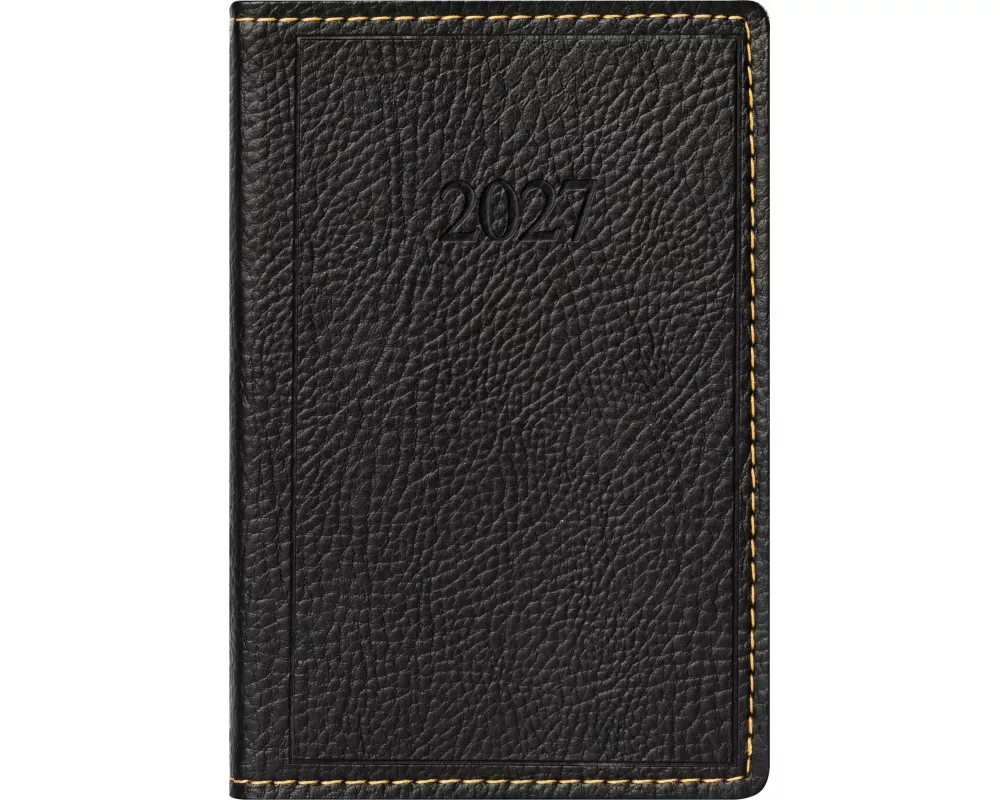 rido/idé 7011054907 Taschenkalender Mod. partner/Industrie I 2027 A7, Kunstleder, schwarz