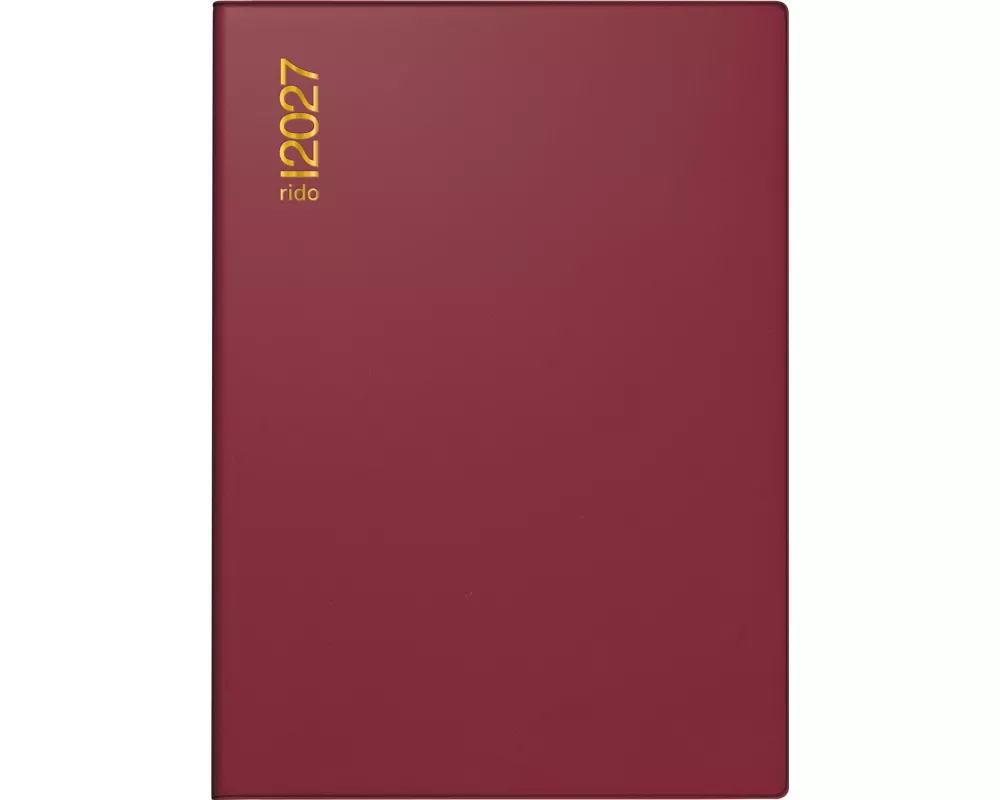 rido/idé 7013002297 Taschenkalender Mod. perfect/Technik I 2027 A6, Kunststoff, bordeaux