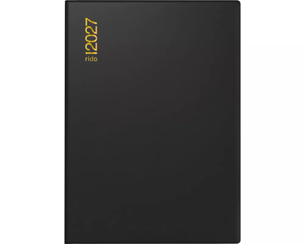 rido/idé 7013202907 Taschenkalender Mod. perfect/Technik I 2027 A6, Kunststoff, schwarz