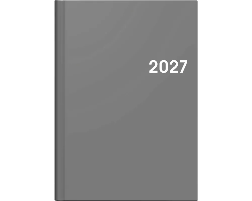 BRUNNEN 1079661637 Buchkalender Mod. 796 2027 A5, Kunststoff, grau