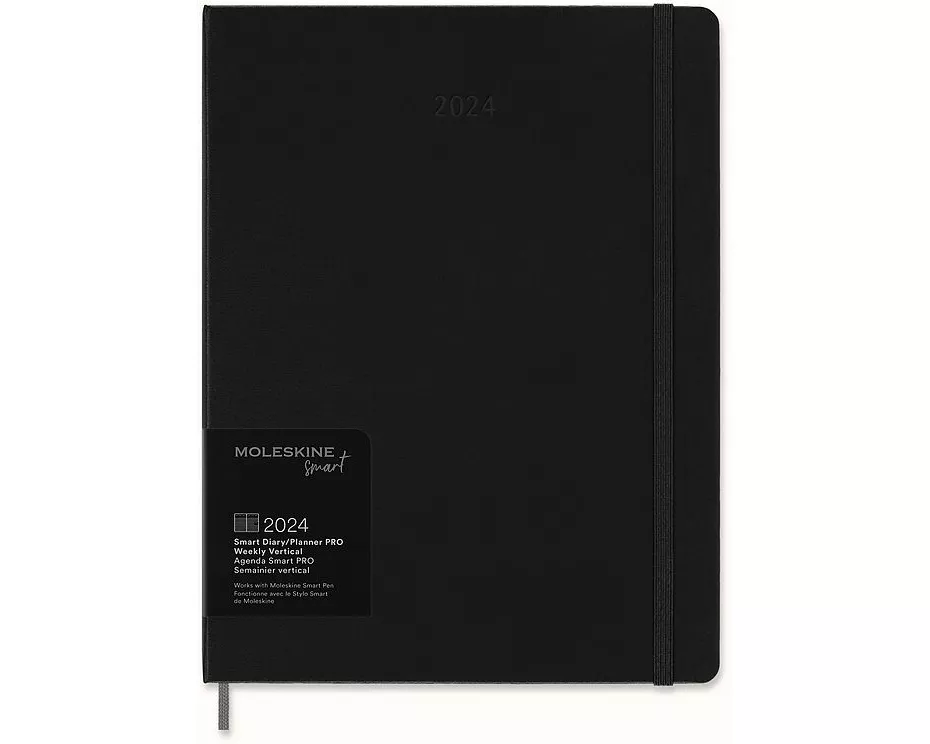 Moleskine Smart Pro Kalender 2027, für das Smart Writing Set 12 Monate Wochen Notizkalender, 1w = 2s, vertikal, XL, fester Einband, schwarz