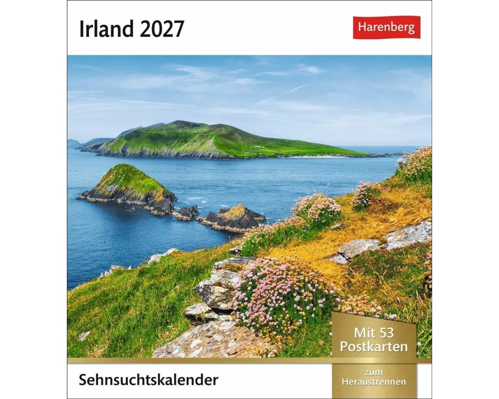 Irland Sehnsuchtskalender 2027 - Wochenkalender mit 53 Postkarten