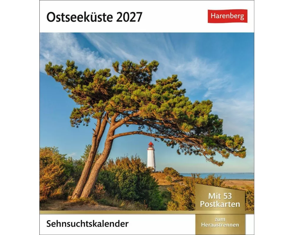 Ostseeküste Sehnsuchtskalender 2027 - Wochenkalender mit 53 Postkarten