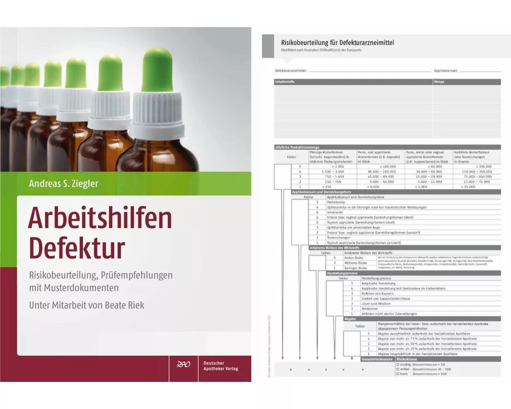 Arbeitshilfen Defektur mit Risikobeurteilungs-Block
