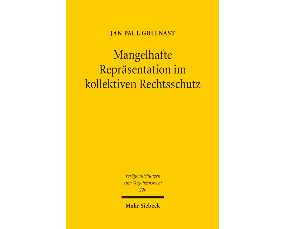 Mangelhafte Repräsentation im kollektiven Rechtsschutz