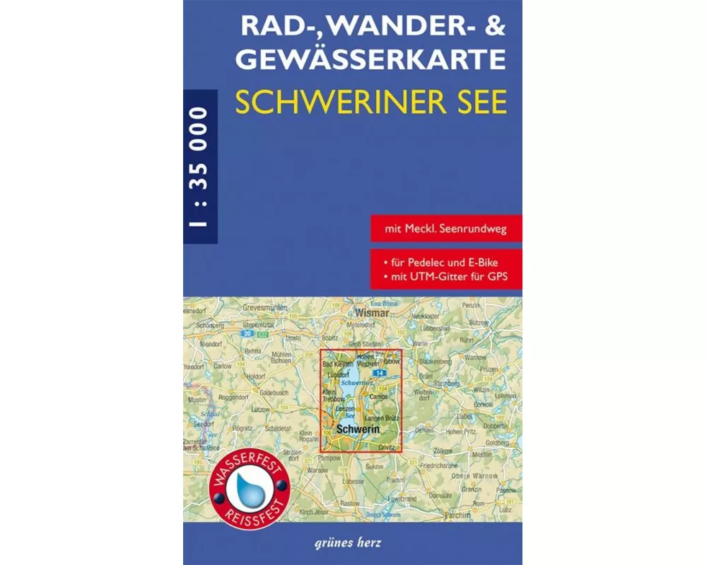 Schweriner See 1 : 35 000 Rad-, Wander- und Gewässerkarte
