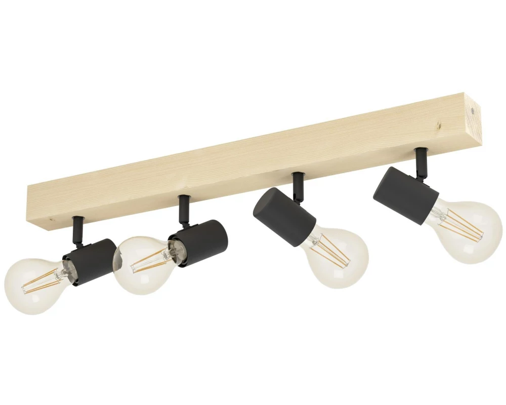 EGLO Leuchten Aufbauspot TOWNSHEND 3 braun, schwarz E27