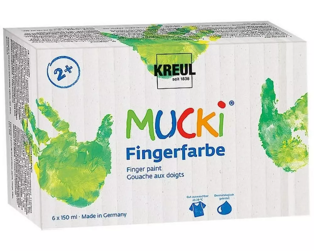 Kreul Fingerfarbe Mucki 150 ml, 6 Stück