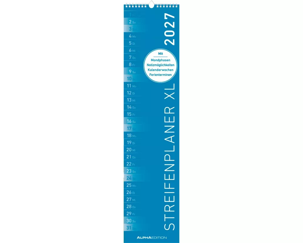 Streifenplaner XL BLAU 2027