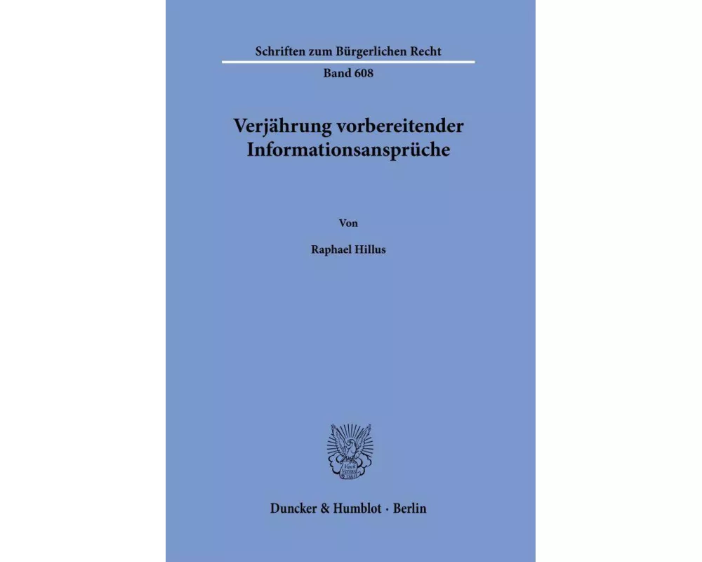 Verjährung vorbereitender Informationsansprüche