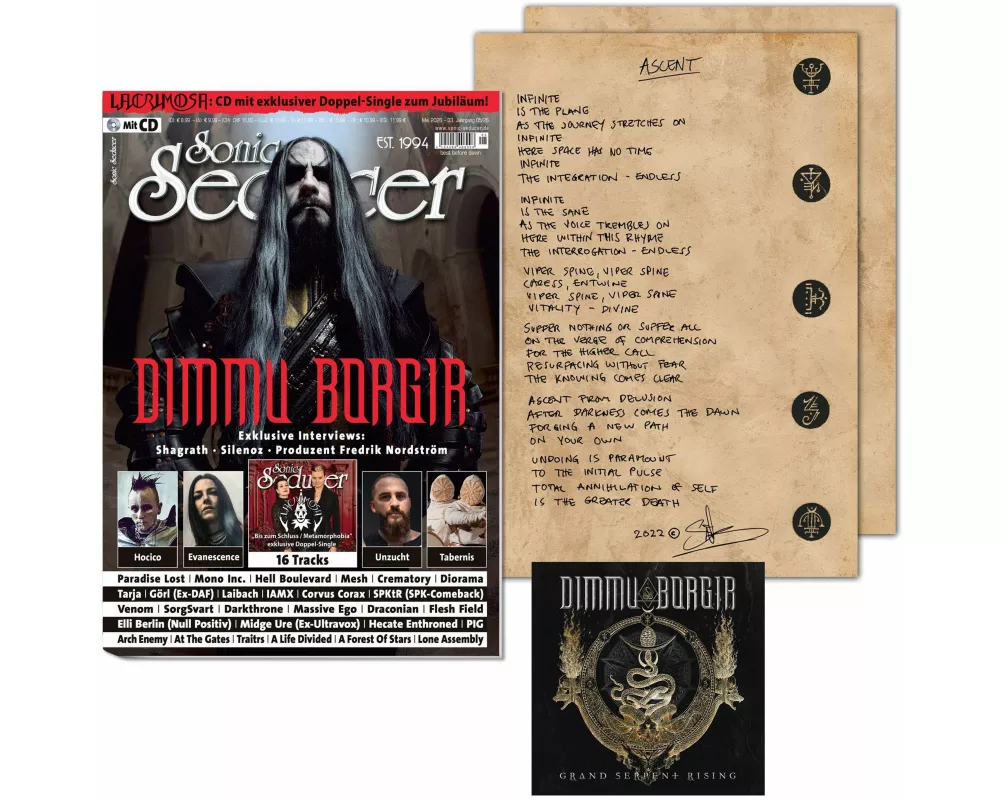 Sonic Seducer 05-2026 Dimmu Borgir Kunstdruck, handschriftliche Lyrics