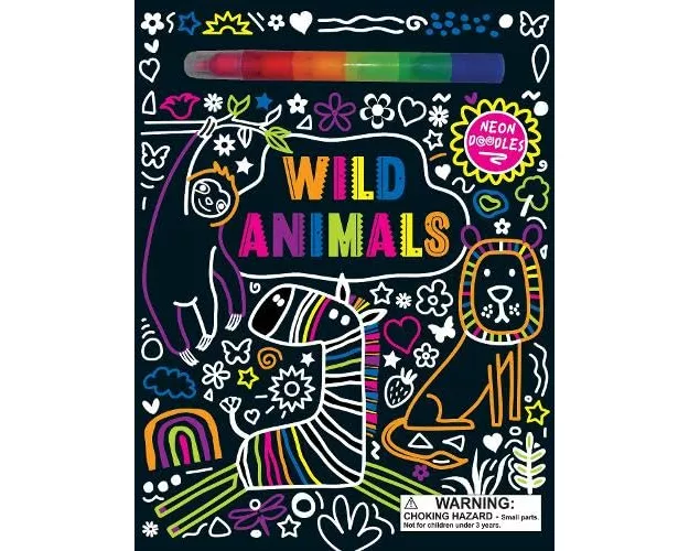 Neon Doodles Book - Wild Animals