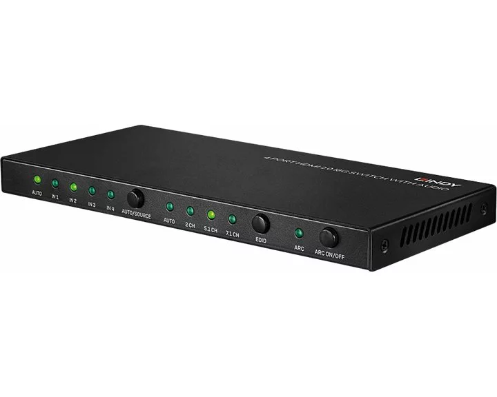 LINDY 4 Port HDMI 2.0 18G Switch with Audio