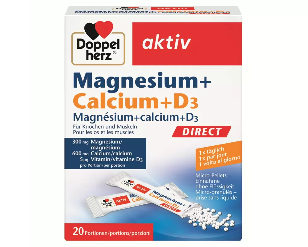 Doppelherz Magnesium + Calcium + D3 direct 20 Stück