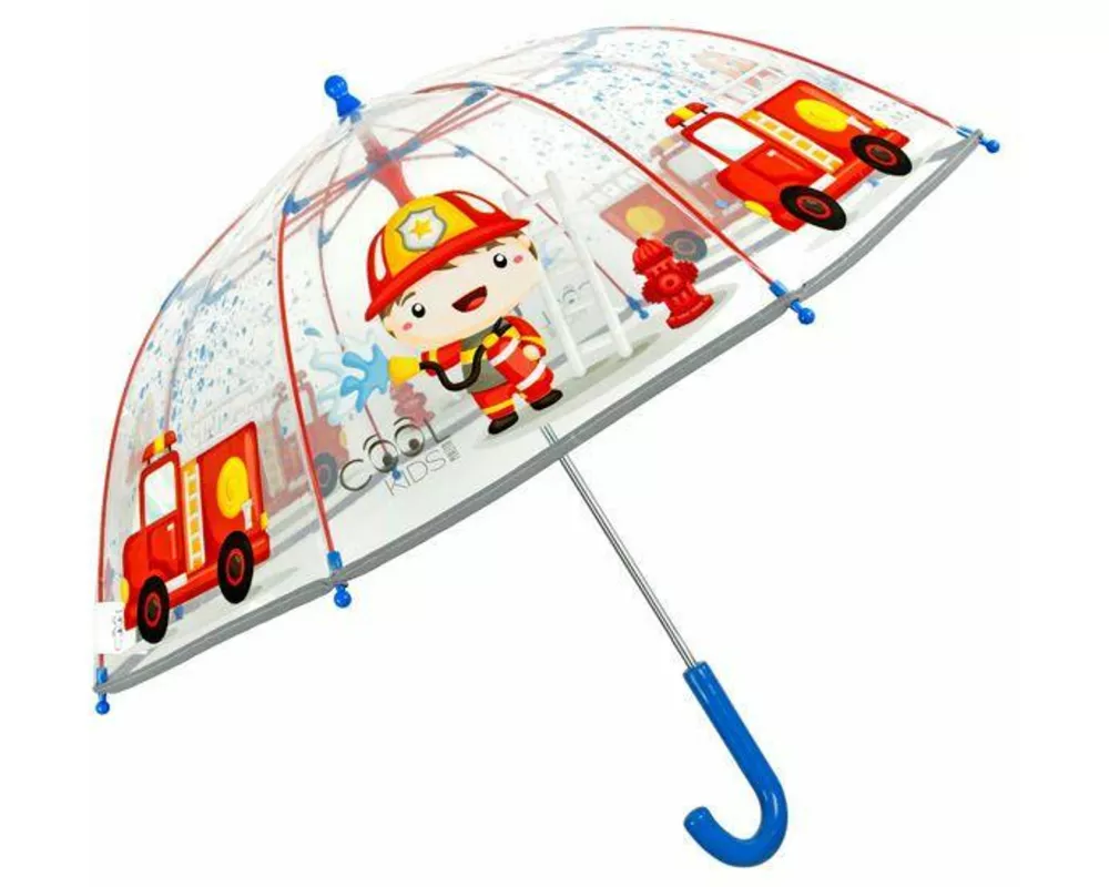 Glow in the Dark Kinderschirm Cool Kids FIREMAN transparent, 42/8, manuell